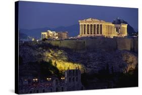 Parthenon Illuminated at Dusk-Paul Souders-Stretched Canvas