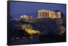 Parthenon Illuminated at Dusk-Paul Souders-Framed Stretched Canvas