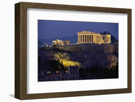 Parthenon Illuminated at Dusk-Paul Souders-Framed Premium Photographic Print