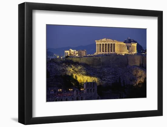 Parthenon Illuminated at Dusk-Paul Souders-Framed Premium Photographic Print