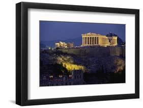 Parthenon Illuminated at Dusk-Paul Souders-Framed Premium Photographic Print