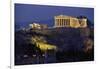 Parthenon Illuminated at Dusk-Paul Souders-Framed Photographic Print