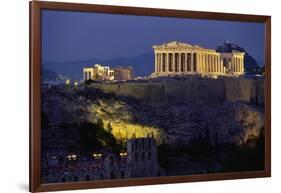 Parthenon Illuminated at Dusk-Paul Souders-Framed Photographic Print