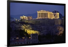 Parthenon Illuminated at Dusk-Paul Souders-Framed Photographic Print