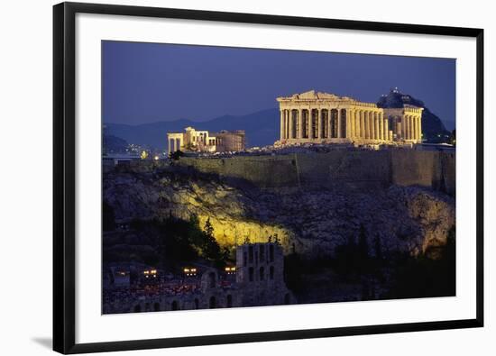 Parthenon Illuminated at Dusk-Paul Souders-Framed Photographic Print