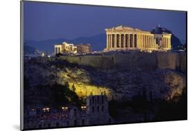 Parthenon Illuminated at Dusk-Paul Souders-Mounted Photographic Print