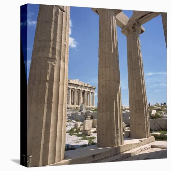 Parthenon Viewed from Propylaea, the Acropolis, UNESCO World Heritage Site, Athens, Greece-Roy Rainford-Stretched Canvas