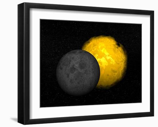 Partial Eclipse of the Sun-null-Framed Art Print