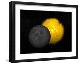 Partial Eclipse of the Sun-null-Framed Art Print