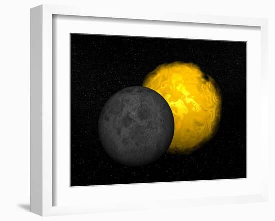 Partial Eclipse of the Sun-null-Framed Art Print