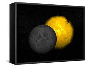 Partial Eclipse of the Sun-null-Framed Stretched Canvas