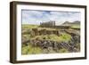 Partial Moai Heads in a Circle at the 15 Moai Restored Ceremonial Site of Ahu Tongariki-Michael Nolan-Framed Photographic Print