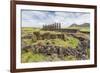 Partial Moai Heads in a Circle at the 15 Moai Restored Ceremonial Site of Ahu Tongariki-Michael Nolan-Framed Photographic Print