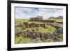 Partial Moai Heads in a Circle at the 15 Moai Restored Ceremonial Site of Ahu Tongariki-Michael Nolan-Framed Photographic Print