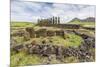 Partial Moai Heads in a Circle at the 15 Moai Restored Ceremonial Site of Ahu Tongariki-Michael Nolan-Mounted Photographic Print