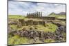 Partial Moai Heads in a Circle at the 15 Moai Restored Ceremonial Site of Ahu Tongariki-Michael Nolan-Mounted Photographic Print