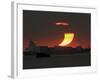 Partial Solar Eclipse as the Sun Sets at Manila's Bay, Philippines-null-Framed Photographic Print