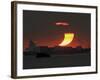 Partial Solar Eclipse as the Sun Sets at Manila's Bay, Philippines-null-Framed Photographic Print