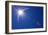 Partial Solar Eclipse with Blue Sky and Lens Flare-Johan Swanepoel-Framed Art Print