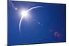 Partial Solar Eclipse with Blue Sky and Lens Flare-Johan Swanepoel-Mounted Art Print