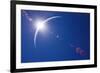 Partial Solar Eclipse with Blue Sky and Lens Flare-Johan Swanepoel-Framed Premium Giclee Print