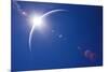 Partial Solar Eclipse with Blue Sky and Lens Flare-Johan Swanepoel-Mounted Premium Giclee Print