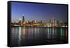 Partial View of Downtown Chicago Skyline at Dusk-Gino Santa Maria-Framed Stretched Canvas