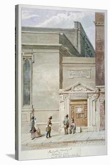Partial View of St Katherine Cree and the Aldgate Watch House, City of London, 1830-James Findlay-Stretched Canvas