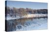 Partially Frozen River Spey in Winter, Cairngorms Np, Scotland, UK, December 2012-Mark Hamblin-Stretched Canvas