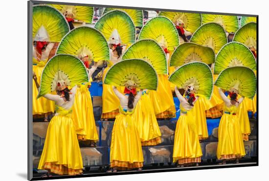 Participants perfrom at Dinagyang Festival, Iloilo City, Western Visayas, Philippines-Jason Langley-Mounted Photographic Print