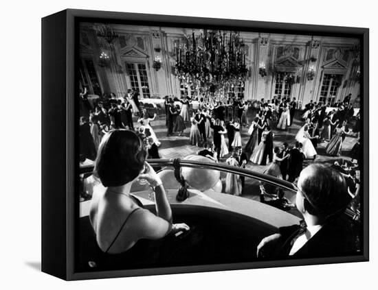 Participants Watching Couples Dancing During the Waltz Evening-Yale Joel-Framed Stretched Canvas