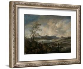 Partida De Cetrería Entrando En Un Río, 1655-1658-Philips Wouwerman-Framed Giclee Print