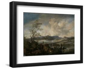 Partida De Cetrería Entrando En Un Río, 1655-1658-Philips Wouwerman-Framed Giclee Print