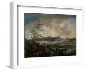 Partida De Cetrería Entrando En Un Río, 1655-1658-Philips Wouwerman-Framed Giclee Print