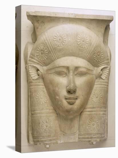 Partie de chapiteau : tête d'Hathor-null-Stretched Canvas