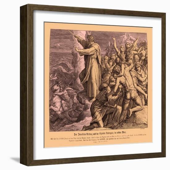 Parting of the Red Sea, Exodus-Julius Schnorr von Carolsfeld-Framed Giclee Print