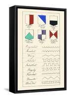Partition Lines for Shields of Heraldry-Hugh Clark-Framed Stretched Canvas