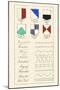 Partition Lines for Shields of Heraldry-Hugh Clark-Mounted Art Print