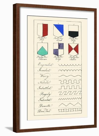 Partition Lines for Shields of Heraldry-Hugh Clark-Framed Art Print