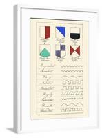 Partition Lines for Shields of Heraldry-Hugh Clark-Framed Art Print