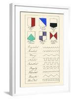 Partition Lines for Shields of Heraldry-Hugh Clark-Framed Art Print