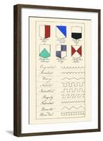 Partition Lines for Shields of Heraldry-Hugh Clark-Framed Art Print