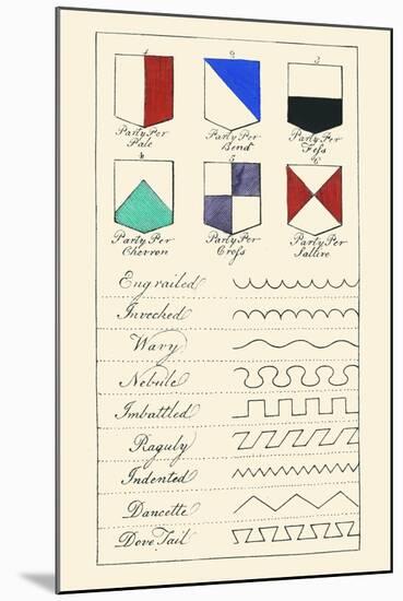 Partition Lines for Shields of Heraldry-Hugh Clark-Mounted Art Print