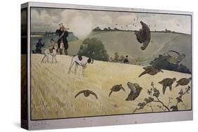 Partridge Hunting-Cecil Aldin-Stretched Canvas