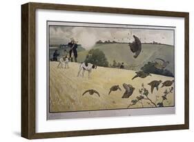 Partridge Hunting-Cecil Aldin-Framed Giclee Print