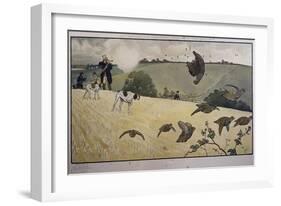 Partridge Hunting-Cecil Aldin-Framed Giclee Print