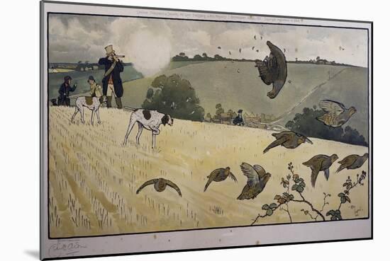 Partridge Hunting-Cecil Aldin-Mounted Giclee Print