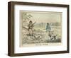 Partridge, Two Men and Their Dogs Looking for Partridge in an Open Field-Henry Thomas Alken-Framed Art Print