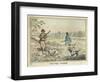 Partridge, Two Men and Their Dogs Looking for Partridge in an Open Field-Henry Thomas Alken-Framed Art Print