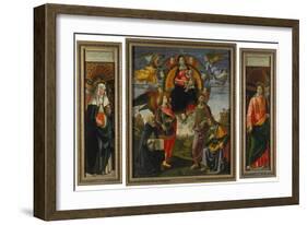 Parts of the Highaltar of S. Maria Novella Florence: Katharina V. Siena, Madonna with Child-Domenico Ghirlandaio-Framed Giclee Print